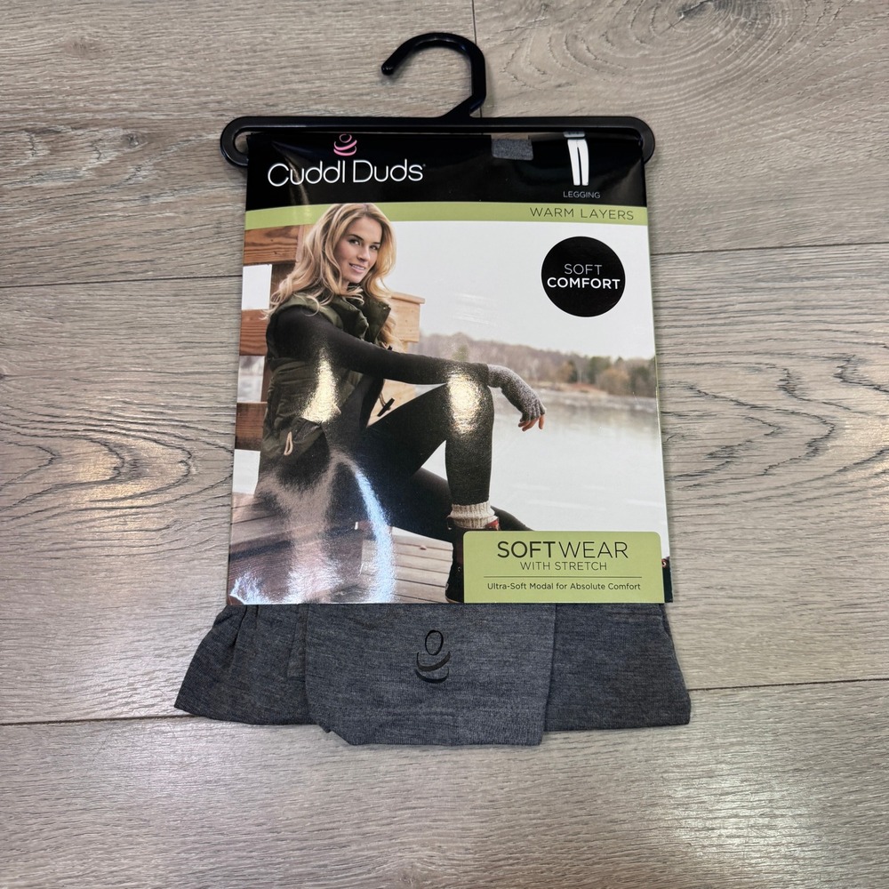 Cuddl Duds Womens Softwear with Stretch Leggings Heather Charcoal Gray Medium